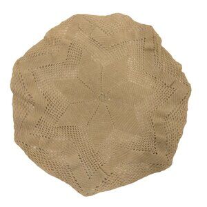 Doily Beige Star Hand Crocheted Round Octagon Grannycore Vintage 12 inch